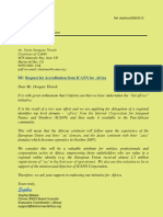 Letter of Notification for ICANN for Applying for Delegation of Dotafrica TLD- Chairman ICANN