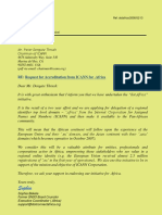 Letter of Notification For ICANN For Applying For Delegation of Dotafrica TLD - Chairman ICANN