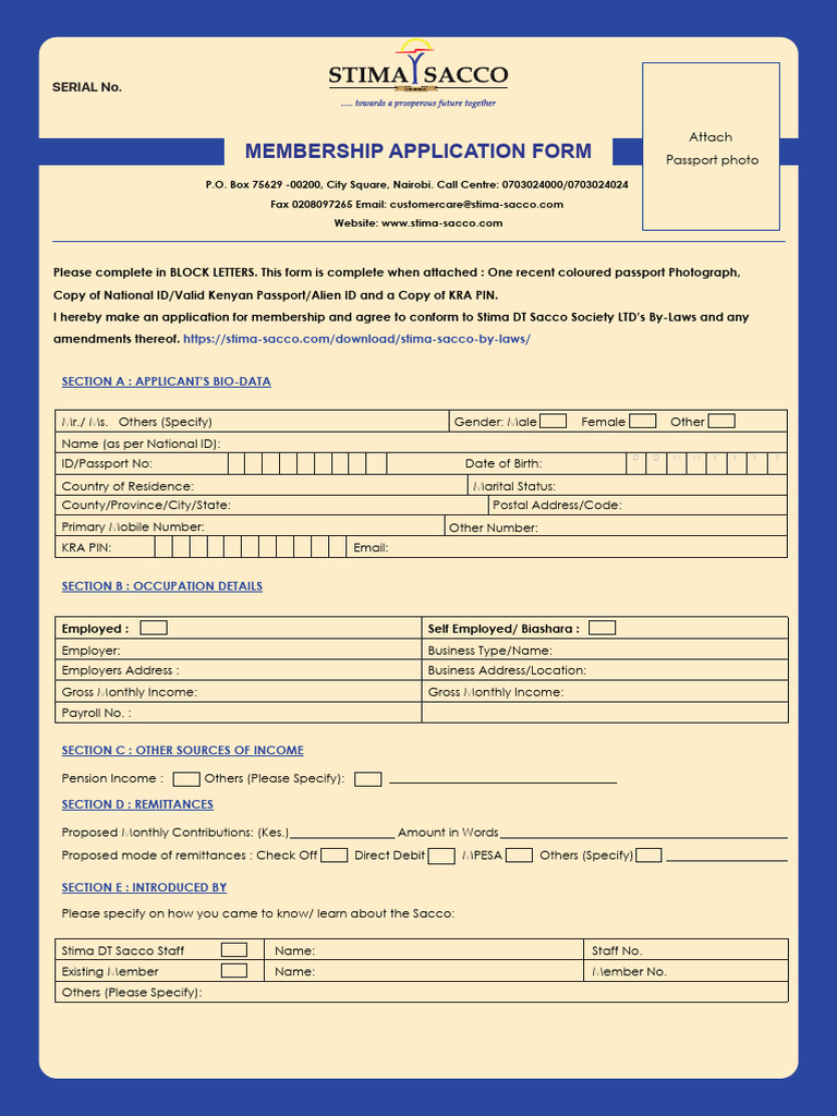 Stima Sacco Member Form11 (16) | PDF
