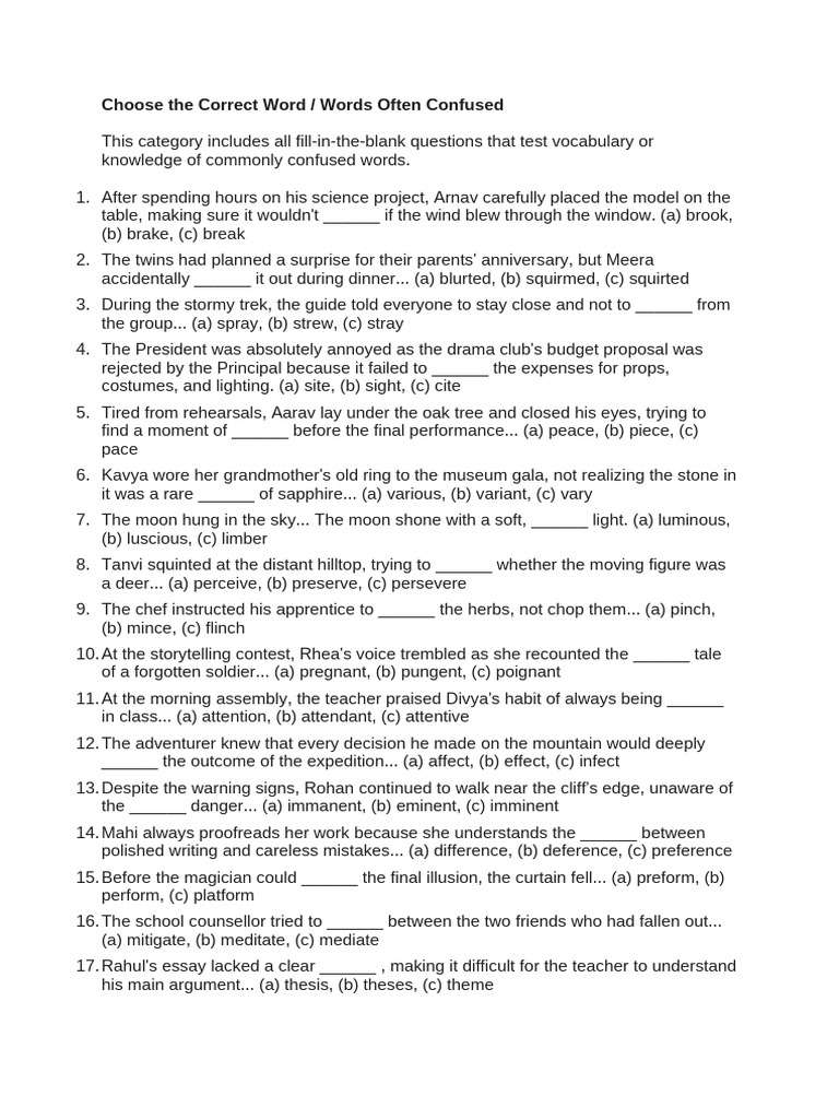 Masterspellers Exercise | PDF