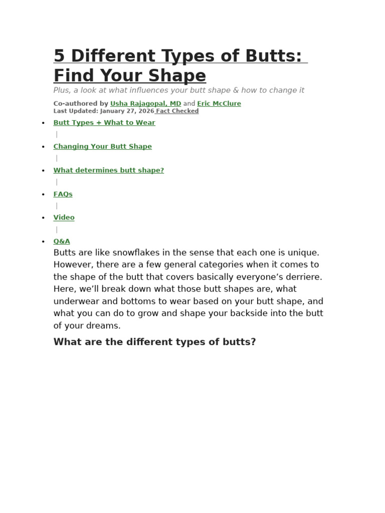 Different Types of Butts Find Your Shape | PDF