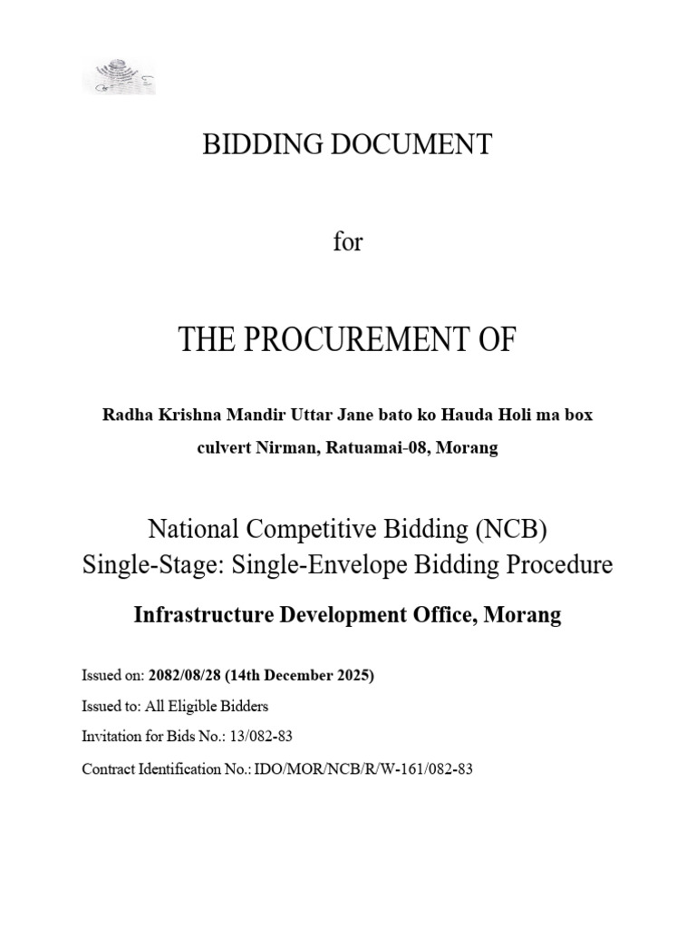 Bid Document | PDF | Joint Venture | Prices