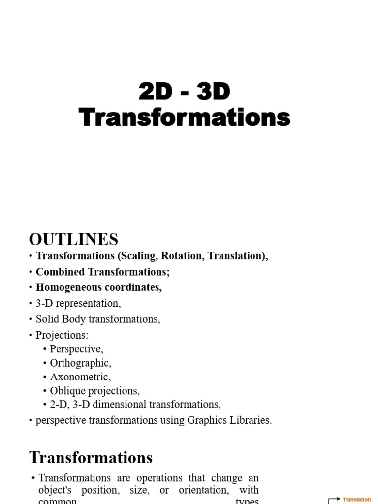 2D Transformation | PDF | 2 D Computer Graphics | Multiplication