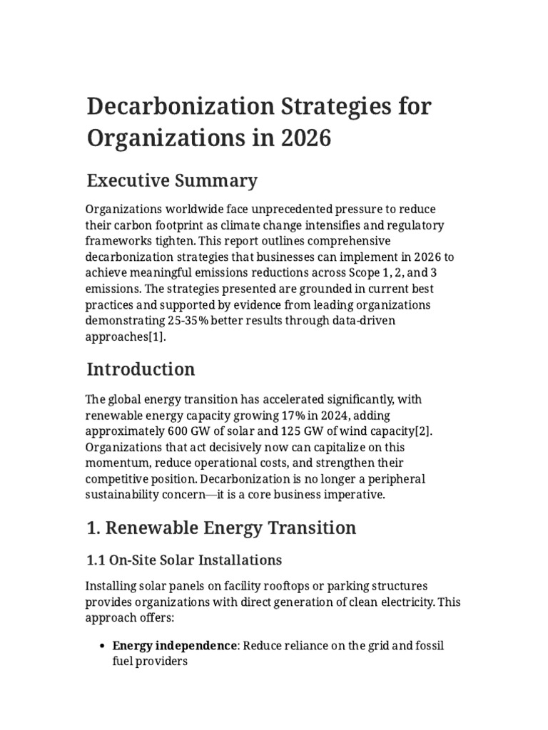 Decarbonization Strategies 2026 | PDF | Climate Change Mitigation ...