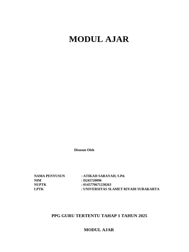 Modul Ajar Atikah | PDF