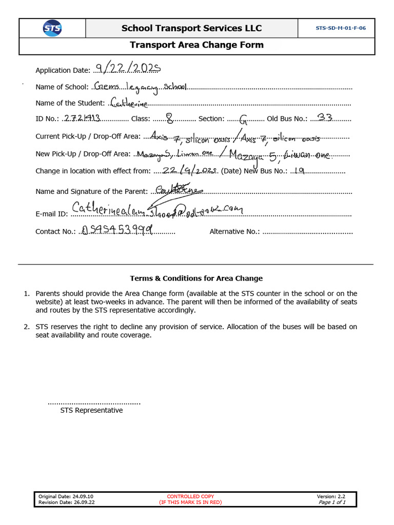 Sts Sd m 01 f 06 Area Change | PDF