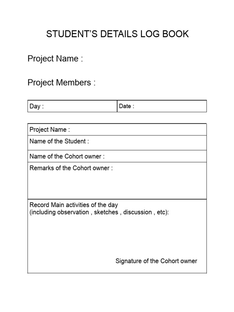 Student's Details Log Book | PDF