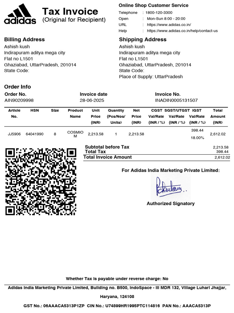 Ain90209998 Inadin0005131507 F2 | PDF | Invoice | Economies