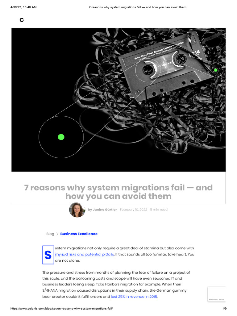 7 Reasons Why System Migrations Fail - and How You Can Avoid Them | PDF ...