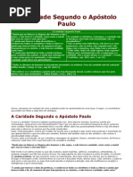 A Caridade Segundo o Apóstolo Paulo