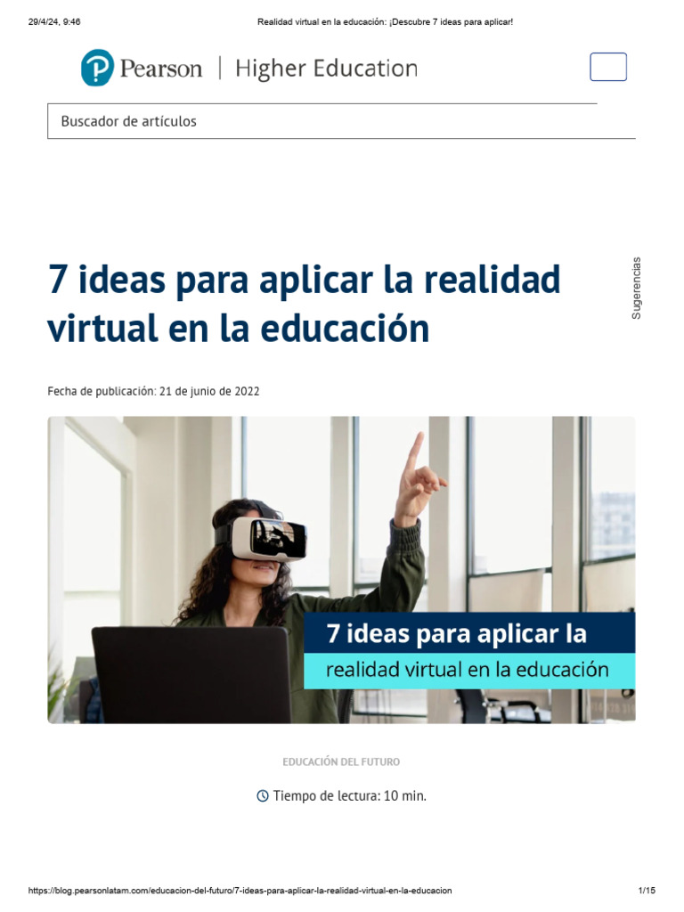 Realidad Virtual en La Educación - ¡Descubre 7 Ideas para Aplicar ...
