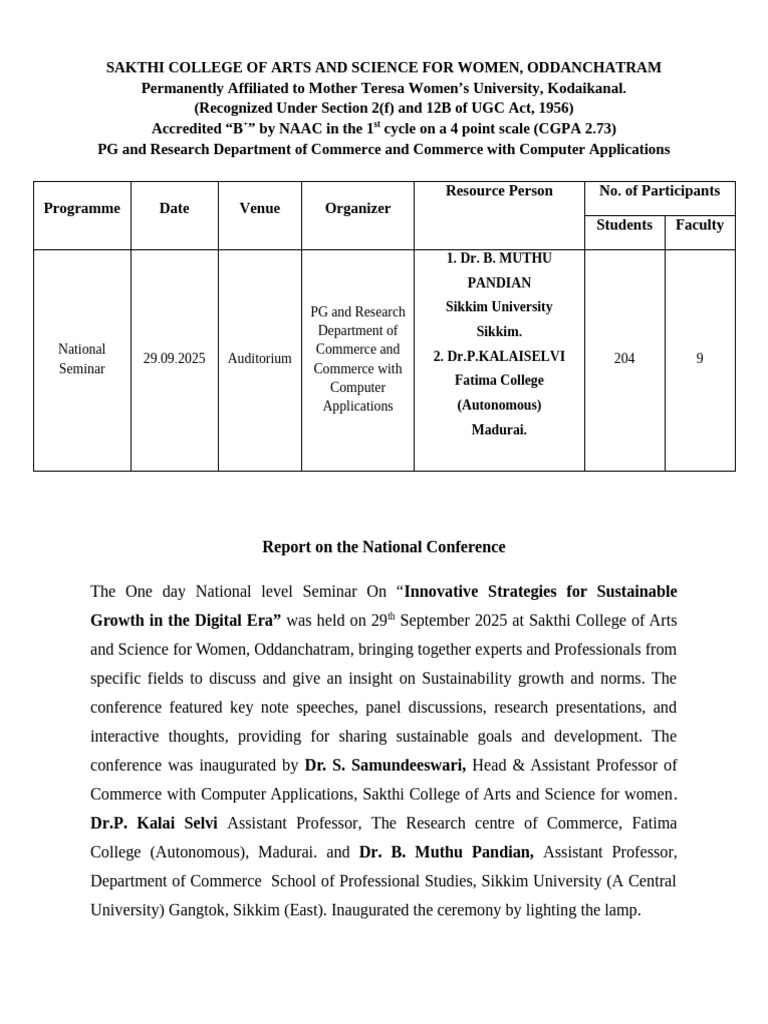 International Seminar Report New | PDF