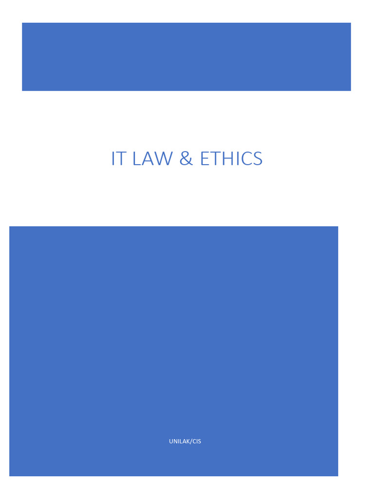 It Law & Business Ethics | PDF | Intellectual Property | Copyright ...