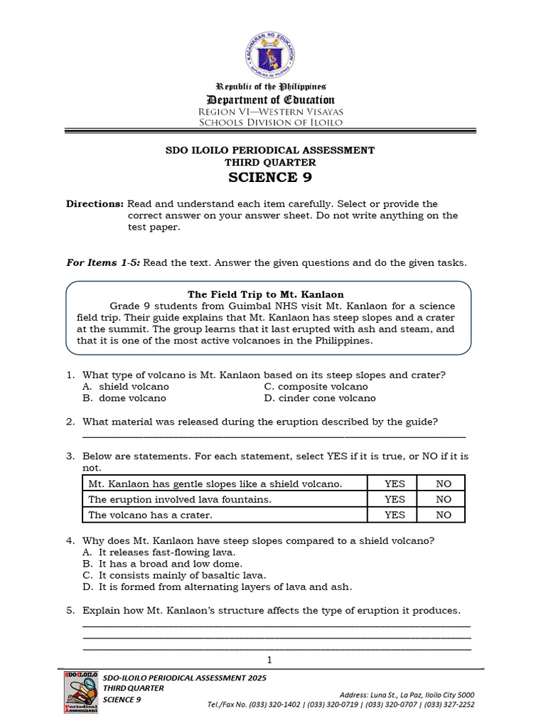 SCIENCE 9 | PDF | Volcano | Volcanic Ash