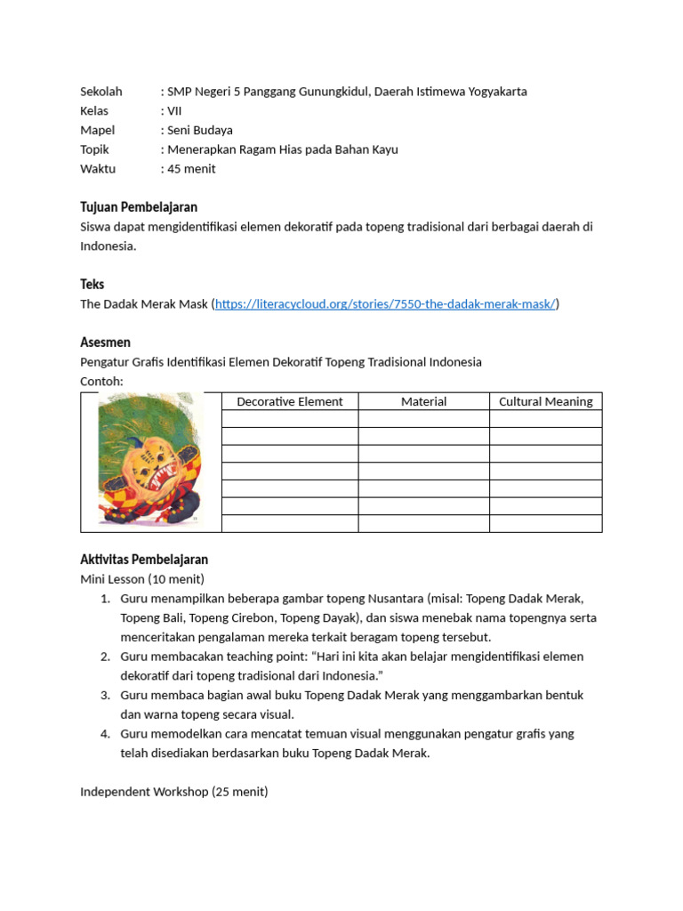 Contoh Lesson Plan | PDF
