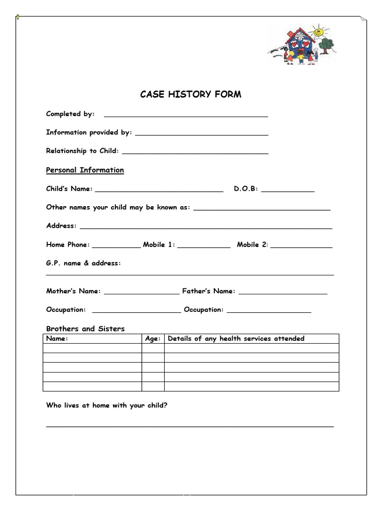 Case History Form With Consent | PDF | Informed Consent | Behavioural ...