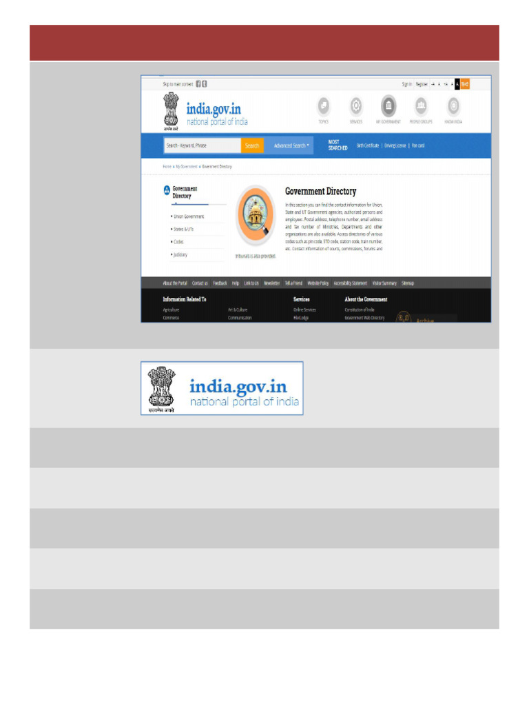 Government Directory-National Portal of India | PDF | Cyberspace ...