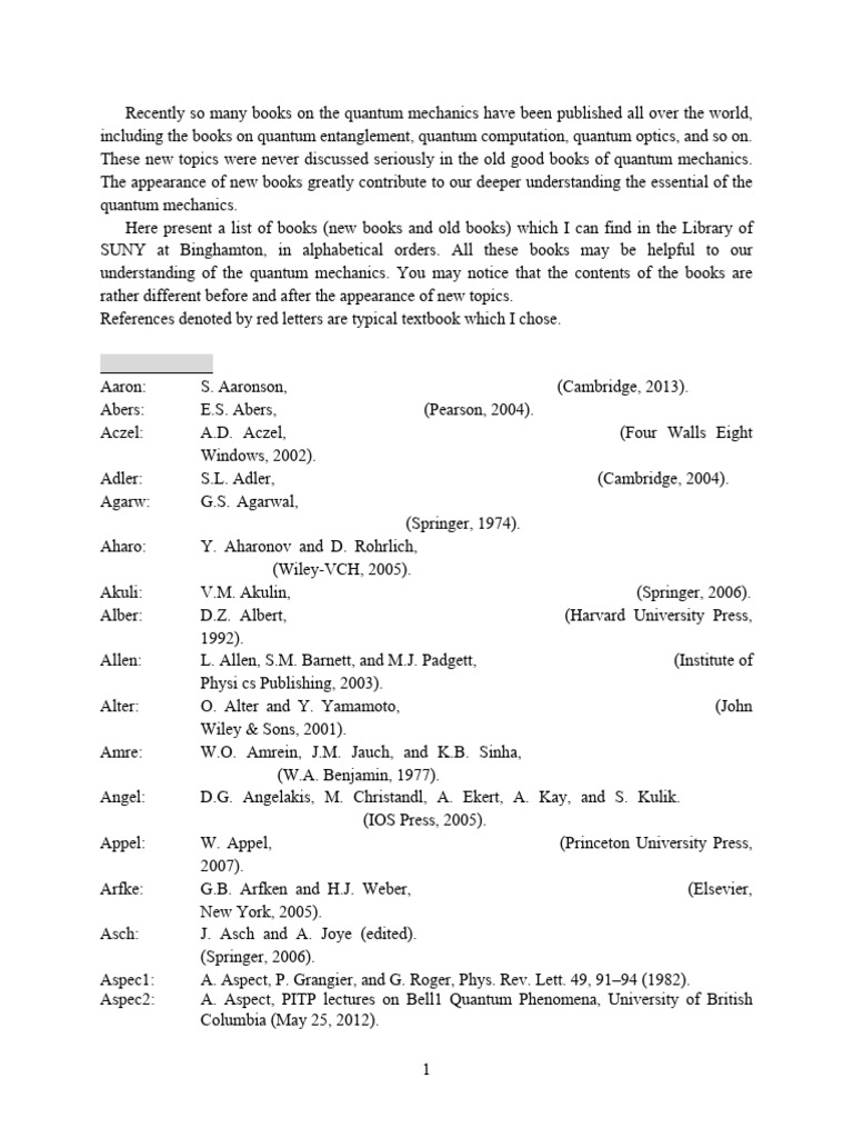03 References QM12-30-14 | PDF | Quantum Mechanics | Physics