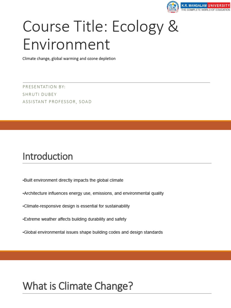 Climate Change, Global Warming & Ozone Depletion | PDF | Climate Change ...