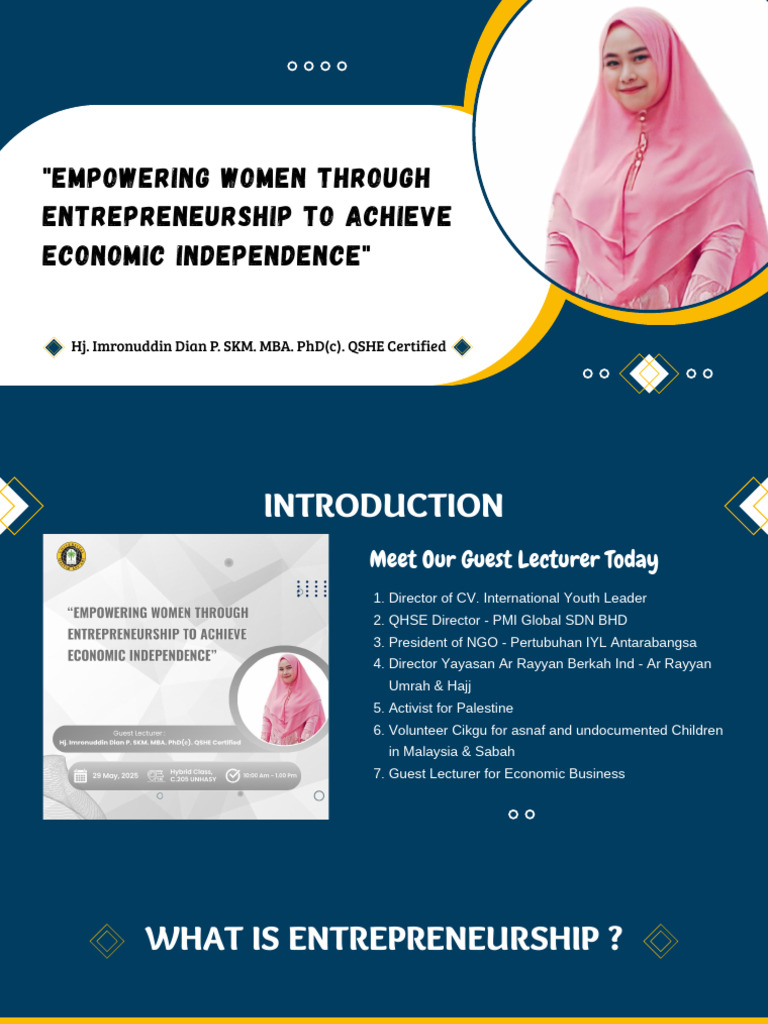 PPT Empowering Women Through Entrepreneurship to Achieve Economic ...