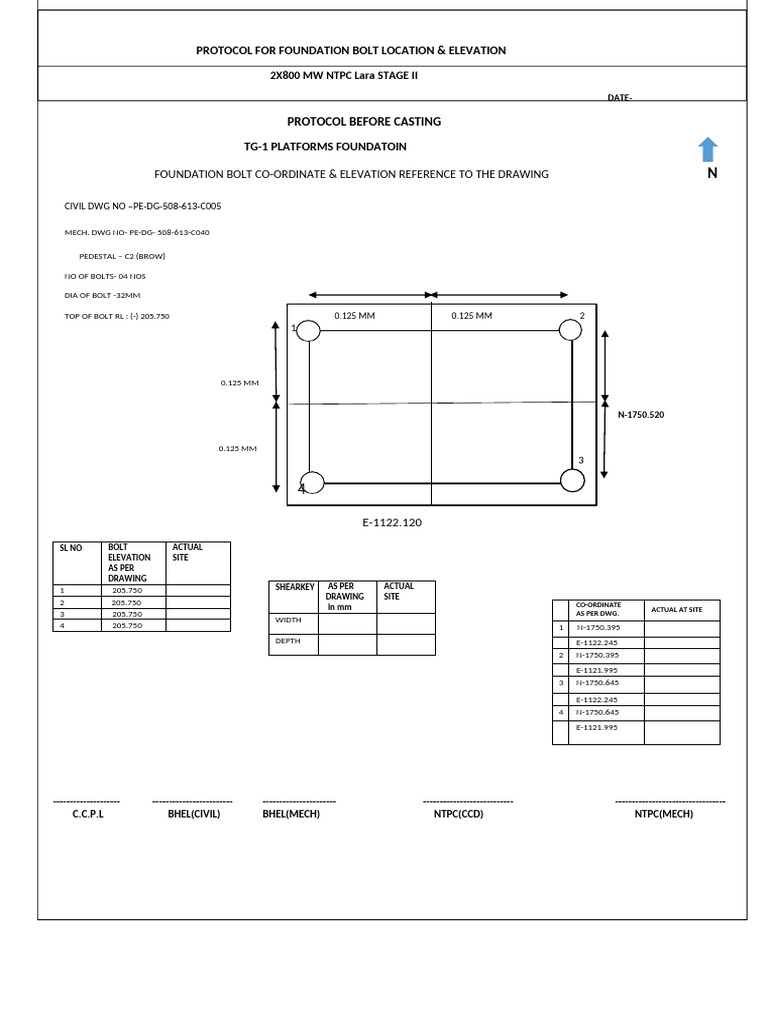 Protocol for Foundation Bolt Location[1] Mangal Maity-6 | PDF
