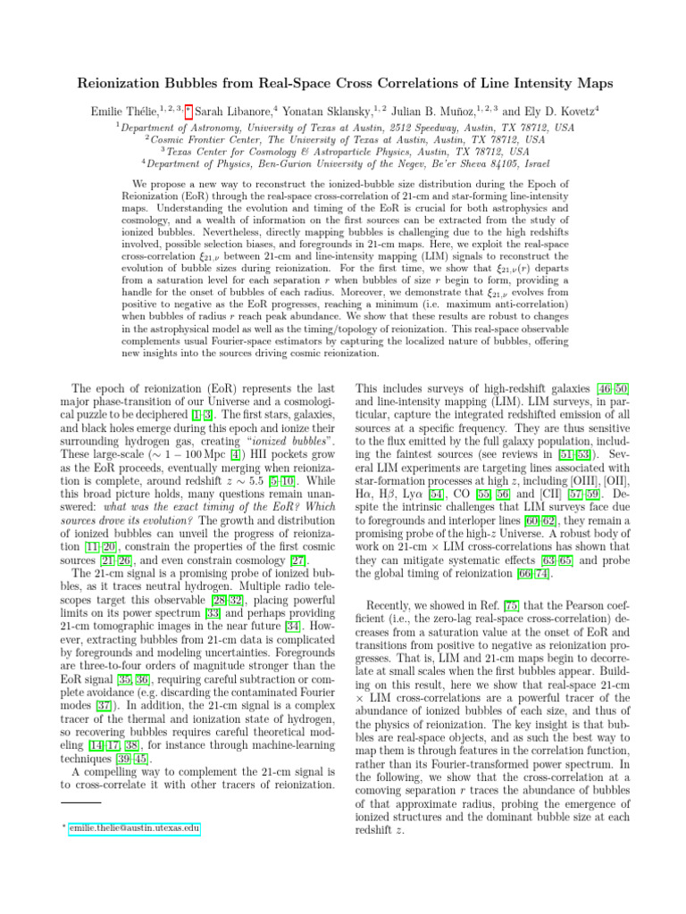 Reionization Bubbles From Real-Space Cross | PDF | Astronomy | Physical ...