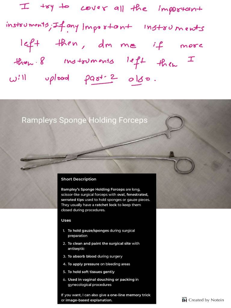 Surgery Instruments With Uses | PDF