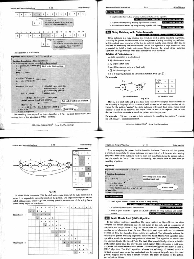 String Matching Using Finite Automata | PDF