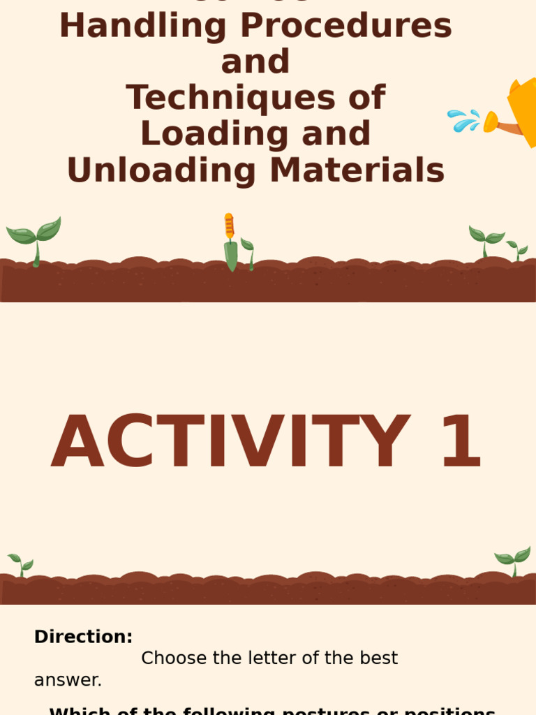 Demonstrating The Correct Handling Procedures and | PDF
