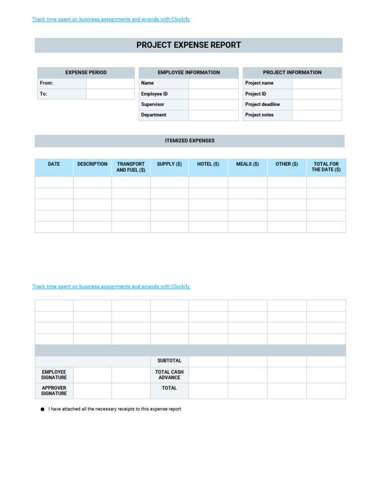 Project Expense Report | PDF