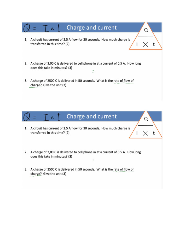Charge and Current Questions | PDF