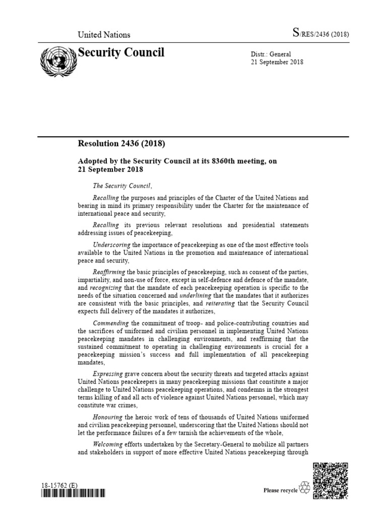n 1829550 | PDF | Peacekeeping | United Nations