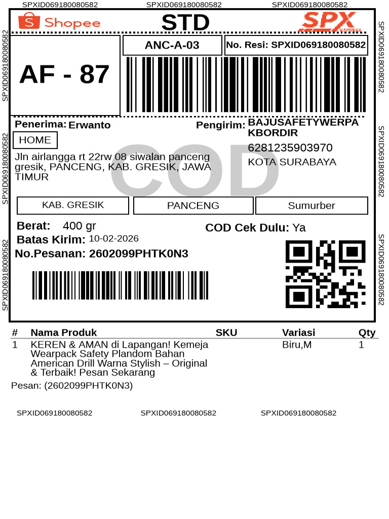 Label Pengiriman 230 | PDF