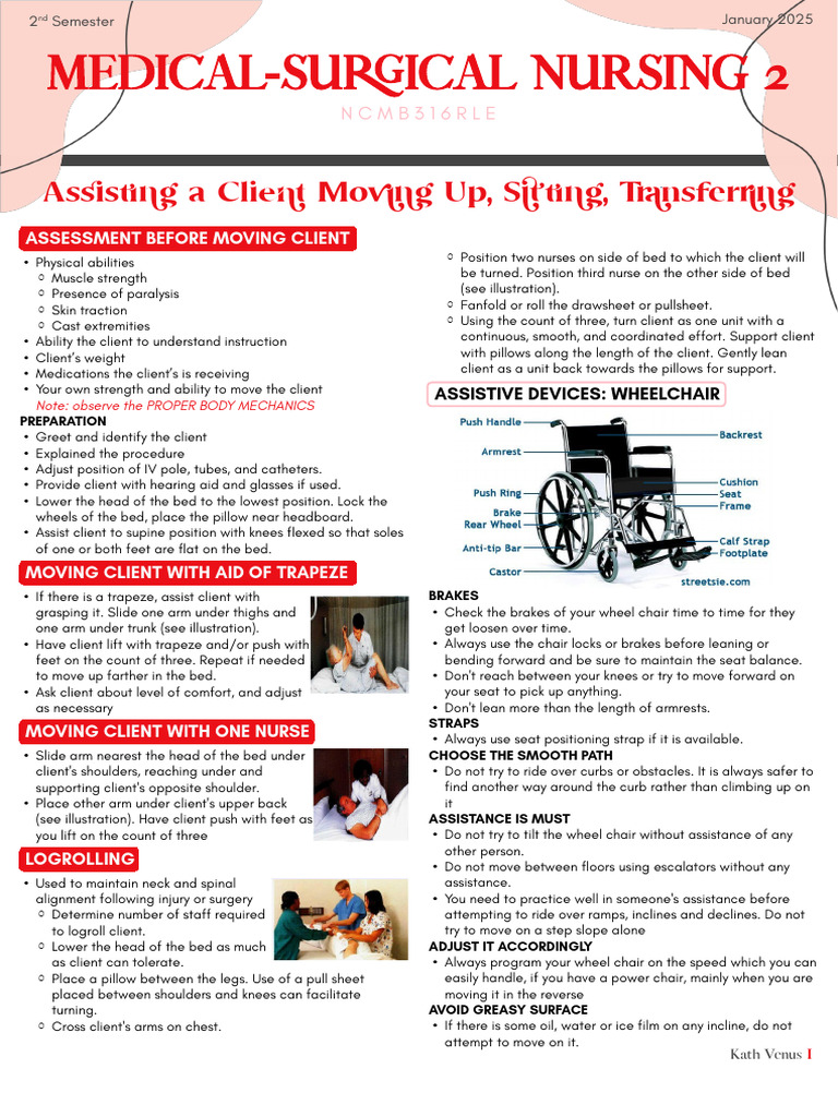 2.02 - Assisting a Client Moving Up, Sitting, Transferring | PDF ...