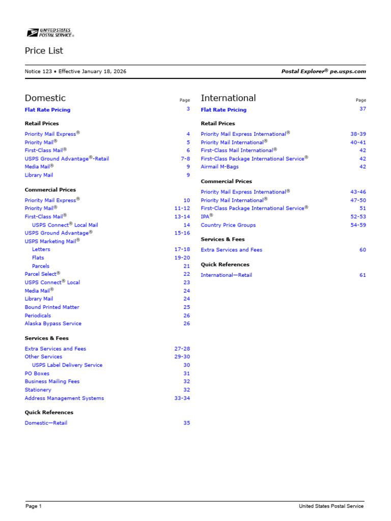 Notice 123 | PDF | United States Postal Service | Mail