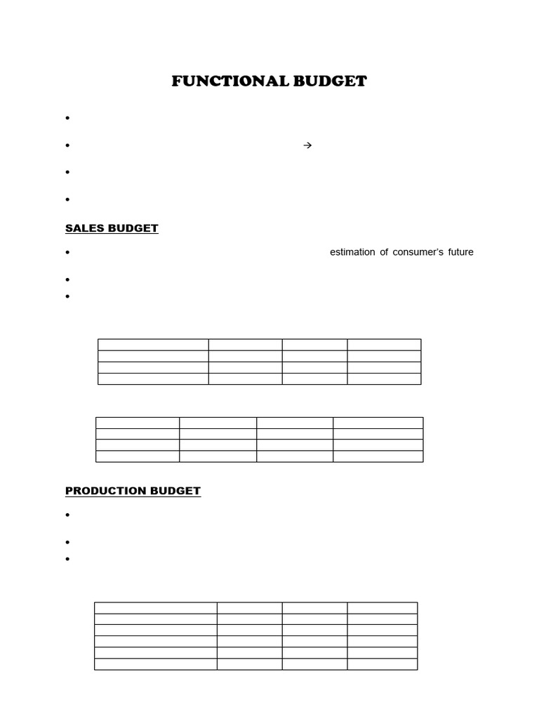 Functional 20budget 20 20notes | PDF | Business Economics | Economics