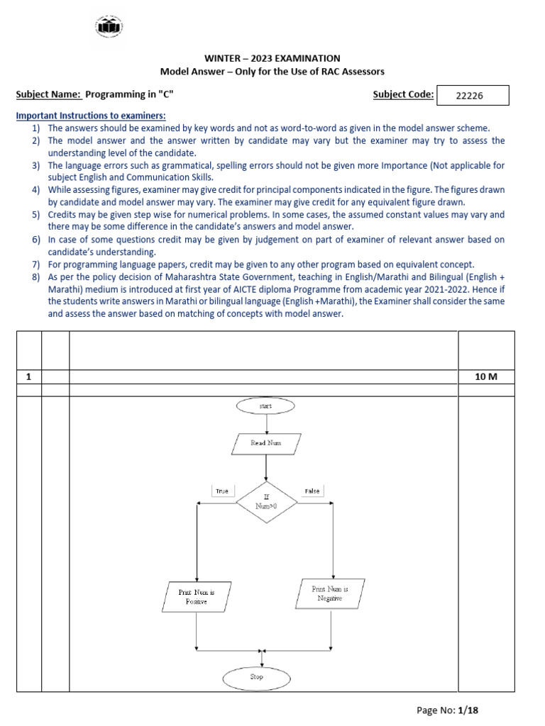 2023 Winter Model Answer Paper | PDF | Pointer (Computer Programming ...