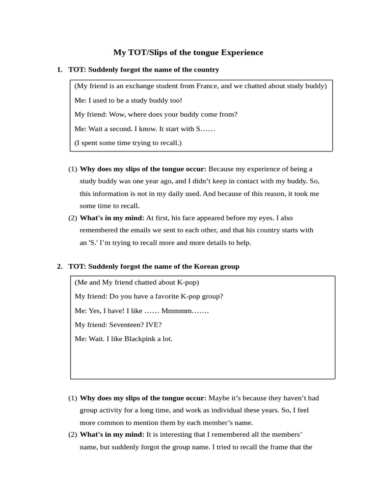 My TOT Experience | PDF