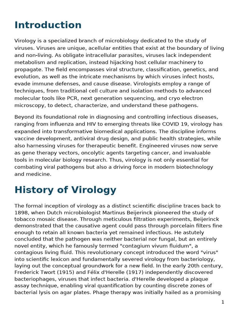 Virology | PDF | Virus | Virology