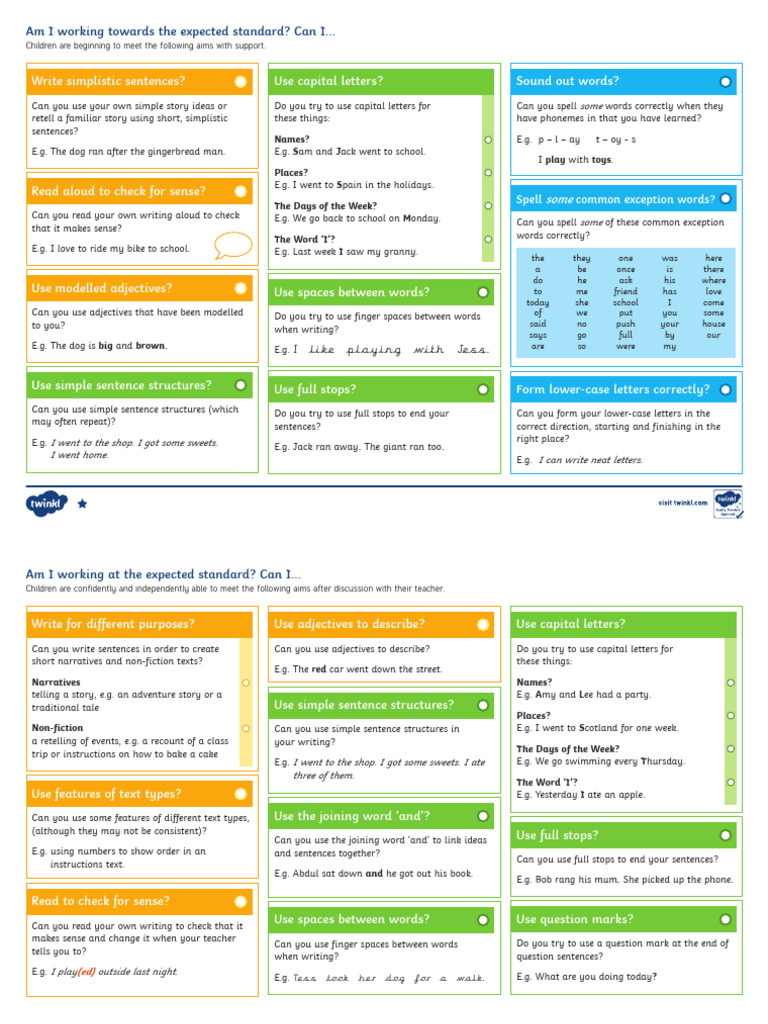T Pa 5029 Y1 Writing Assessment I Can Statements With Worked Examples ...
