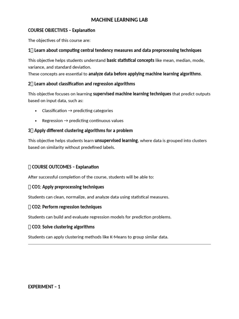 Machine Learning Lab Manual-1 | PDF | Mode (Statistics) | Machine Learning