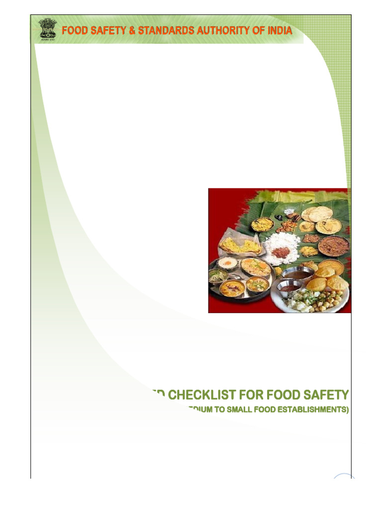 Safe Food Checklist %282%29 | PDF | Hand Washing | Hygiene