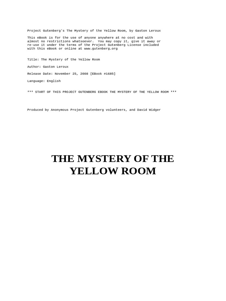 OceanofPDF.com Mystery of the Yellow Room - Gaston Leroux | PDF