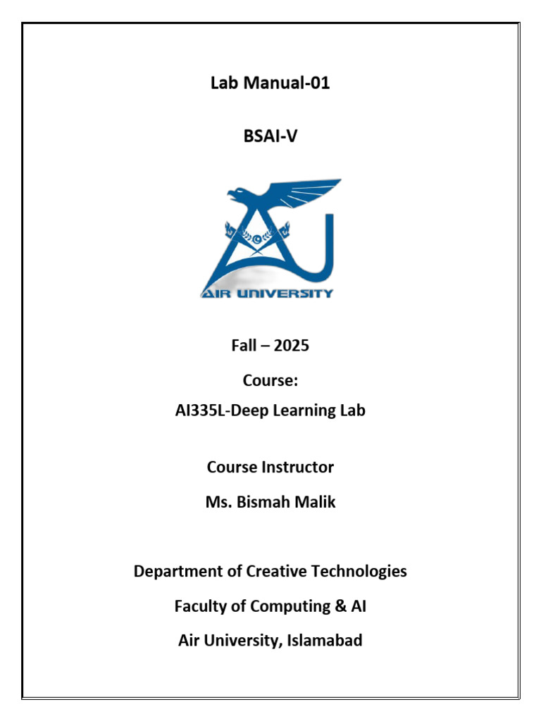 DL Lab Manual-01 | PDF