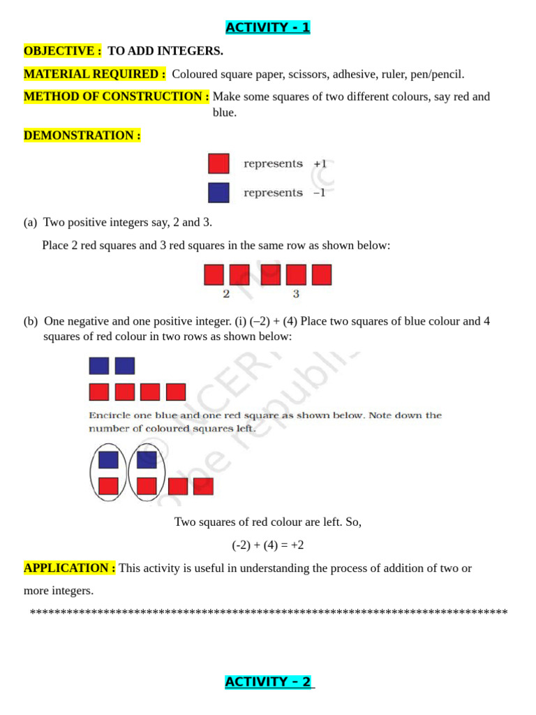 Maths Lab Activity Class - 6 | PDF | Area | Rectangle