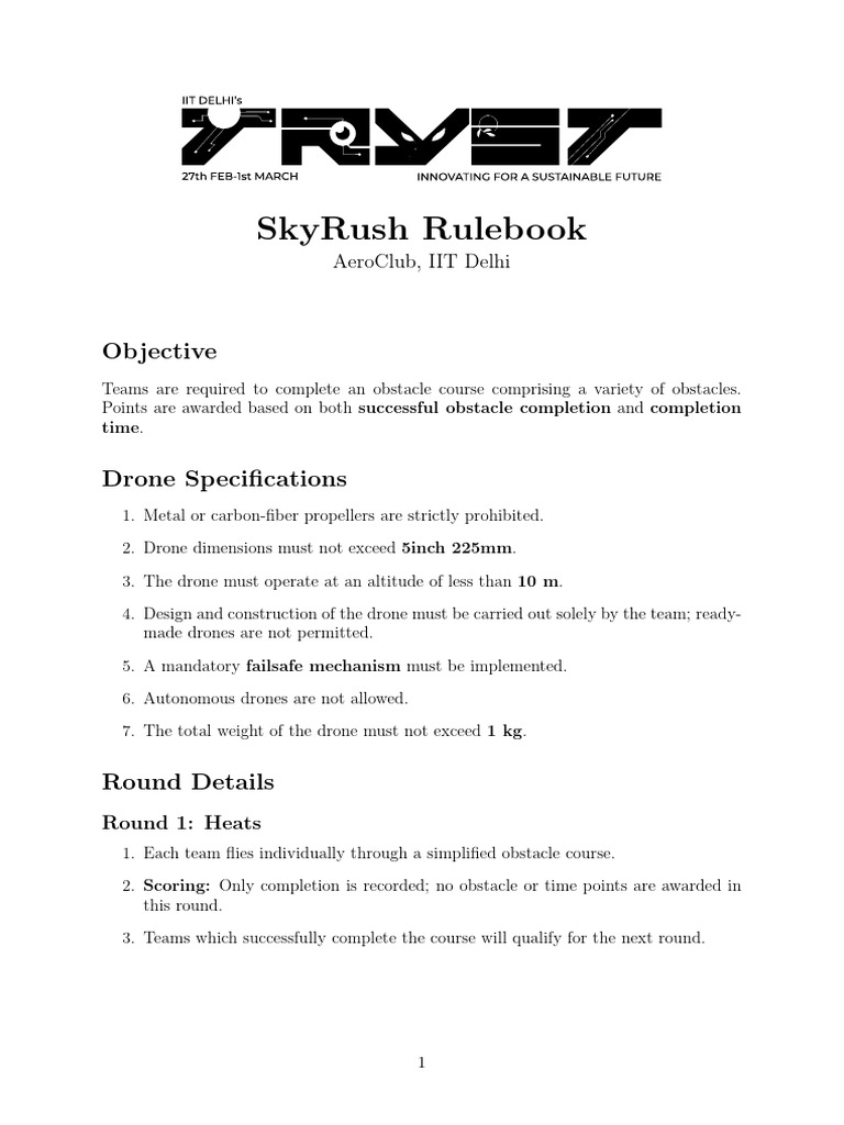 Skyrush Rulebook: Objective | PDF | Motorsport | Formula Racing