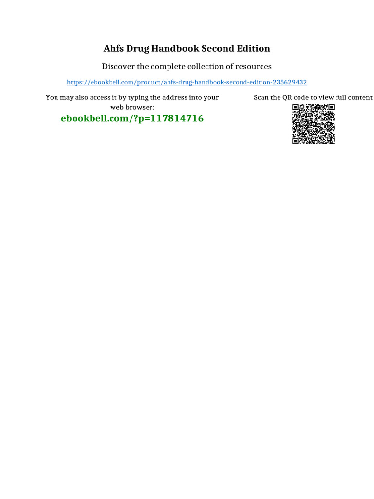AHFS DRUG HANDBOOK SECOND EDITION PDF Version | PDF | Intellectual ...