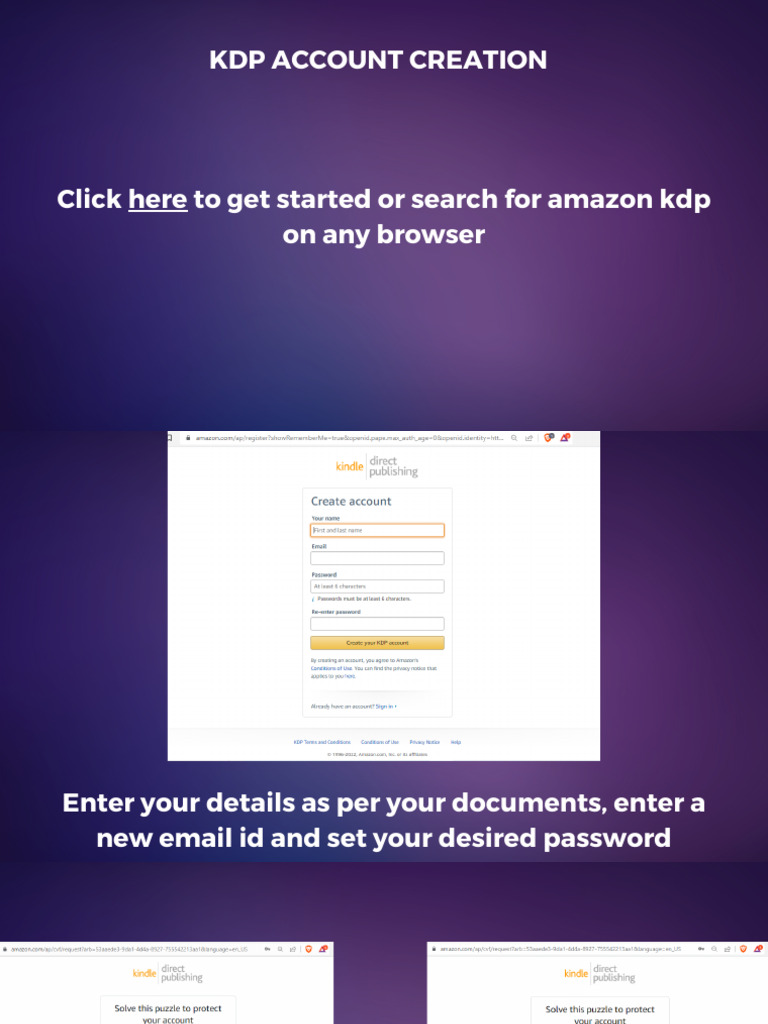 KDP Account Creation | PDF