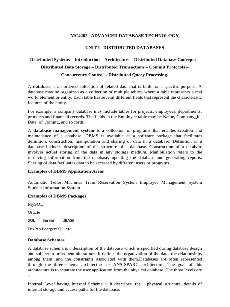 Unit 1 | PDF | Databases | Database Transaction