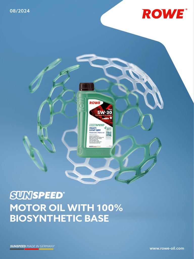 Rowe Brochure Sunspeed en | PDF | Motor Oil